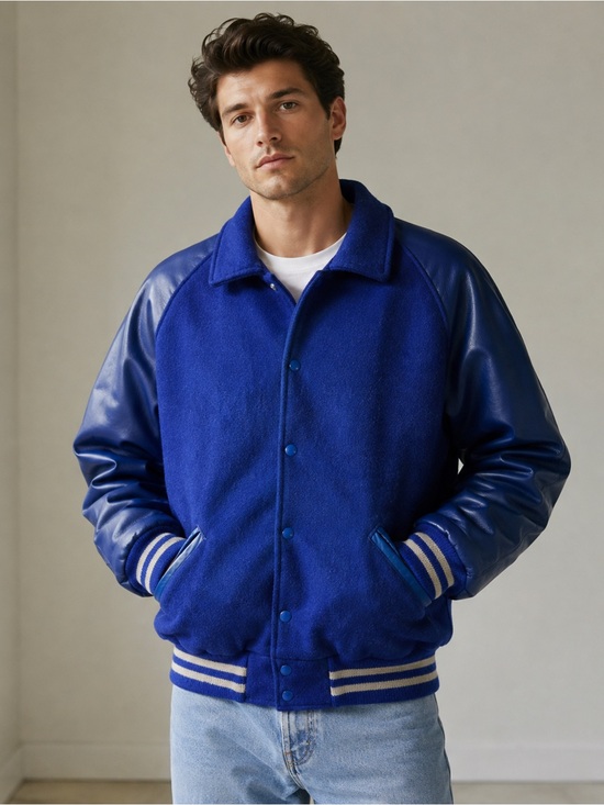 Other - Vintage Trophy Jackets Blue Varsity Letterman Jacket Men’s Large USA Made